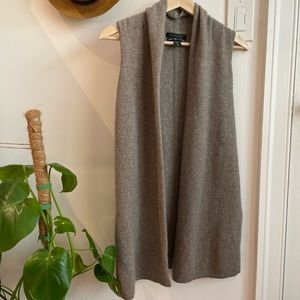 XS Tahari Long Vest 100% Cashmere